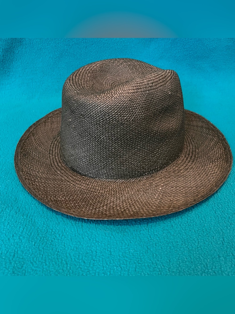 Handmade 100% Toquilla Straw Fedora with Neutral Green Tone